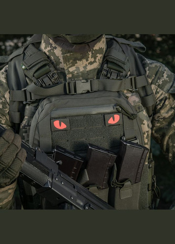 Нашивка Tiger Eyes Laser Cut (пара) Ranger Green/Red/GID M-TAC (315047366)