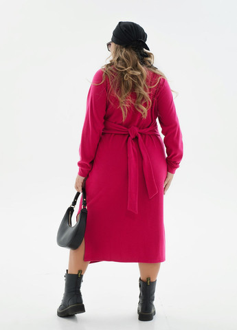 Малинова повсякденний, кежуал ангорова сукня силуетна, футляр No Brand однотонна