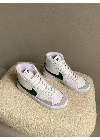 Серые демисезонные кроссовки мужские nike blazer high white green найк блейзер No Brand