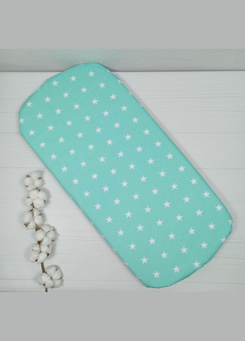 Набір в коляску або ліжечко з муслиновим пледом a.l.babybox Зірки білі на м'ятному No Brand (315488356)
