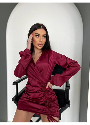 Бордова святковий, вечірня, кежуал жіноча сукня святкова Style Point однотонна