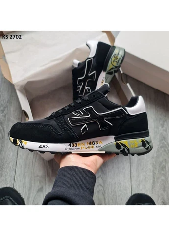 Білі літні кросівки premiata mick black white преміата No Brand