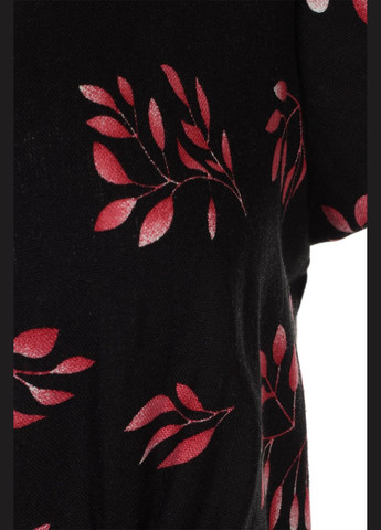 Черное повседневный платье в розовые веточки (ll85356890) LadyLike