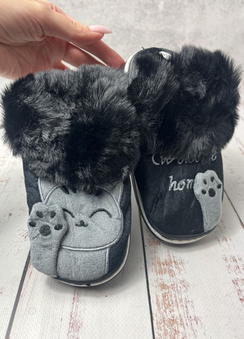 Капці домашні дитячі для дівчинки Чорно-сірий (1216-3) Lion (367726351)