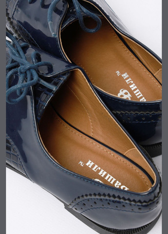 Туфли женские синего цвета Let's Shop на низком каблуке