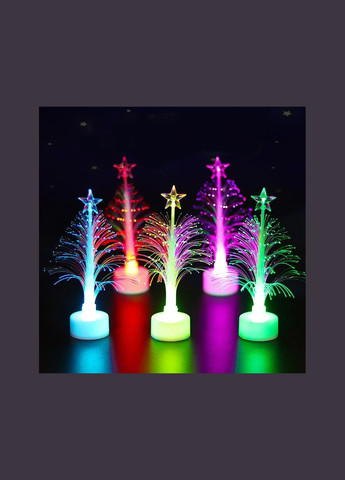 Світлодіодна настільна ялинка з оптоволоконною підсвіткою, різнокольорова, міні-декор No Brand (346440198)