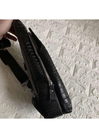 Мужские бананки на груди черные кроссбоди из натуральной кожи мессенджер для молодых кожаная сумка ProDobro (363259537)