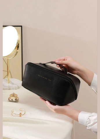 Косметичка из искусственной кожи, дорожный органайзер для косметики Черная No Brand (296193730)