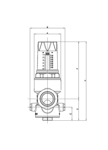 Редуктор давления R1202050 - 1/2" ПН, PN25 (1-6 бар) мембранный (RO0145) Roho (315701449)
