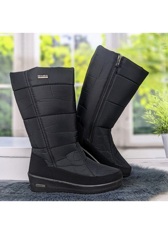 Черные сапоги дутики женские Progress на молнии