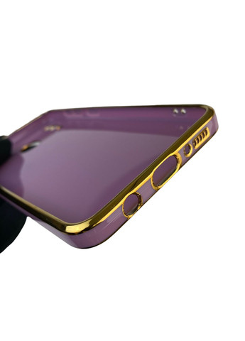 Чехол для Galaxy A20 SM-A205F с кольцом-подставкой с золотой окантовкой на самсунг а20 черничный gs1 Samsung (366231903)