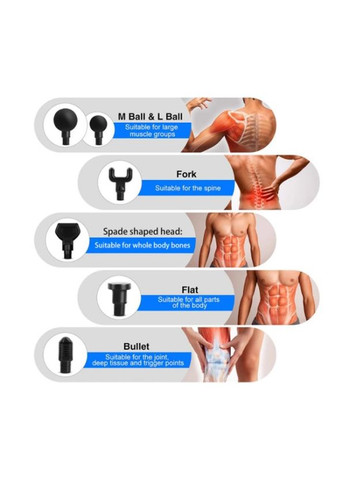 Профессиональный перкуссионный массажер для мышц (24V) Черный – ударный пистолет для снятия напряжения и боли. Booster E (341320070)