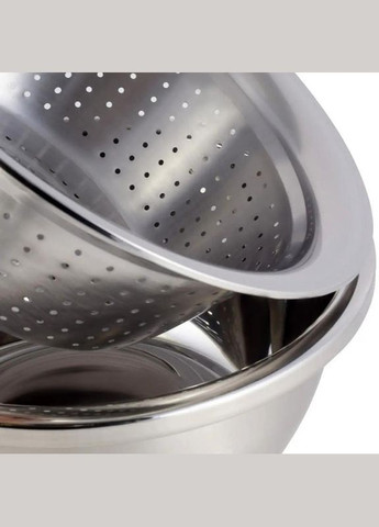 Набір миска, друшляк та терки круглі Ø26см, нержавіюча сталь Kamille (329895137)