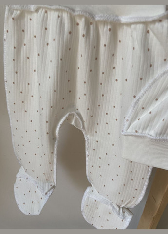 Молочный демисезонный набор боди, ползунки и шапочка-узелок интерлок Тімі Текс Комплект трійка