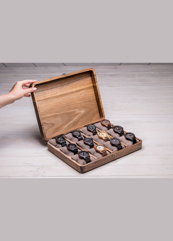 Цельная шкатулка для двенадцати часов с деревянной крышкой EcoWalnut (295443838)