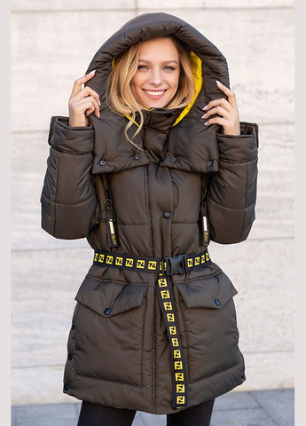 Оливковая (хаки) зимняя зимняя куртка магда (01123-green46) MioRichi