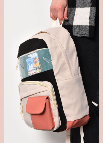 Жіночий рюкзак текстильний бежевого кольору Let's Shop (279724089)