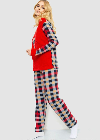 Червона зимня піжама жіноча махра, колір червоний, Ager