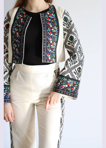 Женский костюм "Борщевка" с вышивкой - традиционная украинская одежда из хлопка (XS, S, M, L) MOTYV (325710993)