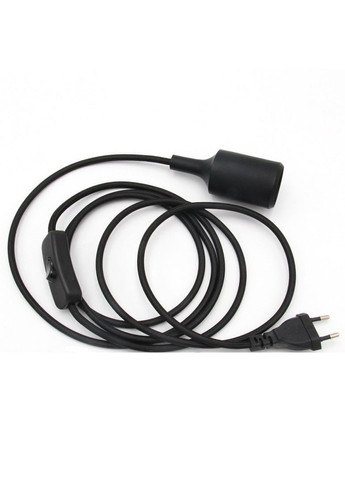 Провод с патроном E27 и выключателем для ламп 3 м черный Lemanso (372448295)