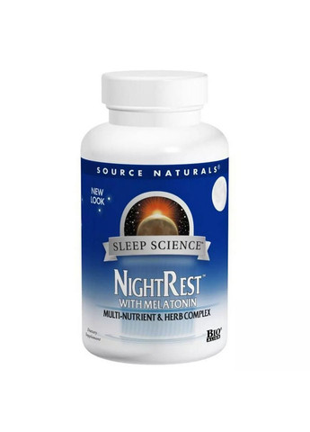 Натуральная добавка Sleep Science NightRest Melatonin, 50 таблеток Source Naturals (293340840)