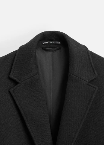 Чорне демісезонне Пальто Zara