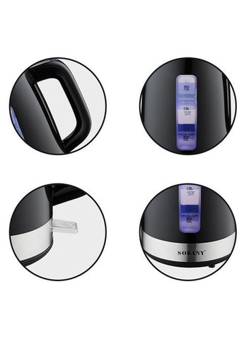 Электрический чайник дисковый электрочайник с индикатором уровня воды 1.7 л 2200 Вт (BM513) Sokany (372603070)