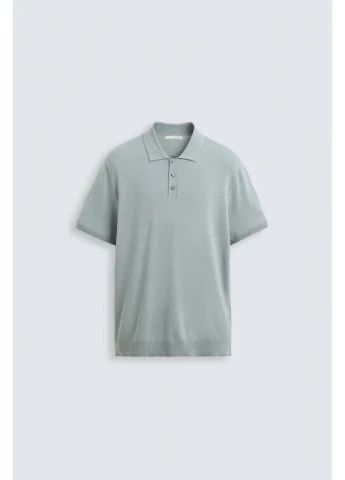 Комбинированная футболка поло 19630 grey blue Zara