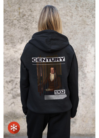 Женское Утепленное Зип Худи На Флисе Зипер С Принтом Century Kane Black Without (372519945)