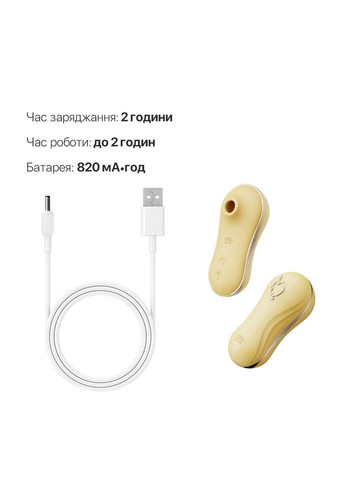 Набір 2 в 1 UNICORN Yellow віброяйце вакуумний стимулятор багатофункціональний вібратор Zalo (298349925)