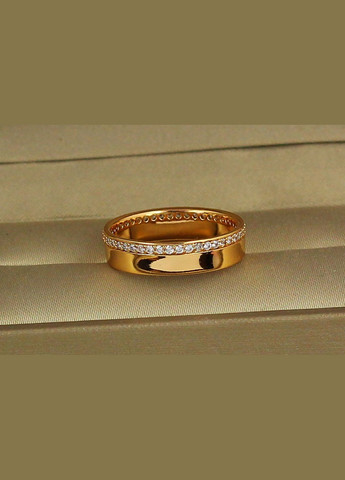 Обручальное кольцо американка с камнями по кругу 5 мм г золотистое Xuping Jewelry (316432873)