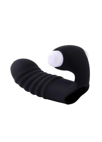 Вибратор на палец с язычком Черный No Brand (370612034)