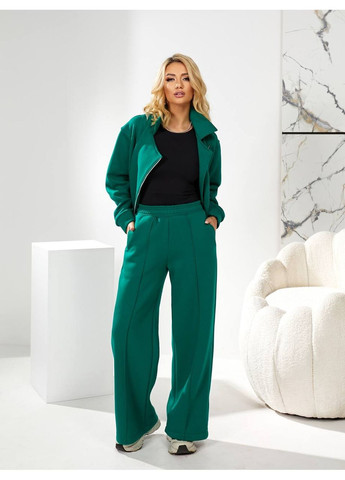 Жiночий теплий костюм на змiйцi смарагдового кольору 35486 No Brand (365431990)