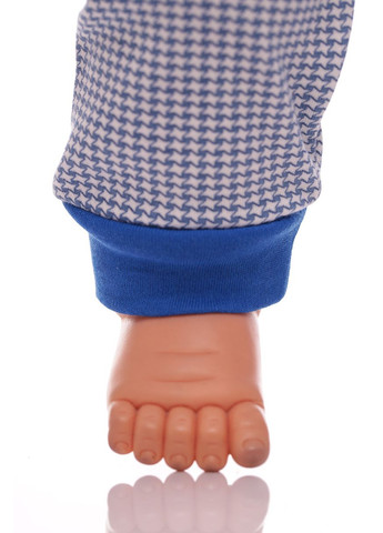 Синій демісезонний костюм із довгим рукавом для хлопчика трикотажний з підтяжками синій 68 см (33786) BABYKROHA