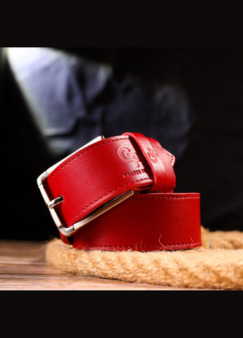 Добротний жіночий ремінь під джинси з натуральної шкіри червоний 21455 Grande Pelle (329199112)