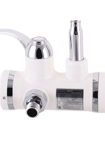 Проточний водонагрівач ELW02-EFW з індикатором температури, 3 кВт, білий, з рефлекторним виливом, для кухні та ванниZX2774 Zerix (334003571)