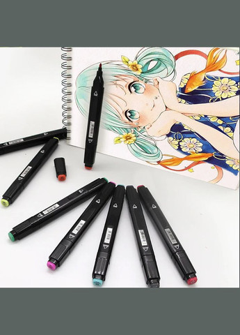 Набір двосторонніх маркерів для скетчингу та малювання 168 шт (1756375338) No Brand (333800248)