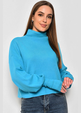 Бірюзовий зимовий светр жіночий бірюзового кольору пуловер Let's Shop
