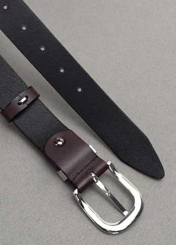 Ремень кожаный женский HC-3092 бордовый с серебристой пряжкой (130 см) HandyCover (314900365)