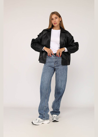 Чорна демісезонна куртка жіноча з еко-шкіри колір чорний cb-00278214 Yuki