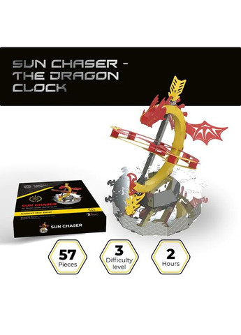Настільний годинник конструктор із драконом Sun Chaser Dragon Stand Clock Metal-Time MT025 Metal Time (278652254)