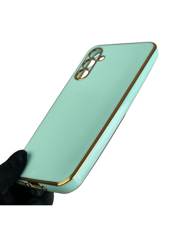 Чохол для Galaxy A34 5G SM-A346E глянсовий із золотою окантовкою із захистом камери на самсунг а34 бірюзовий Samsung (366020857)