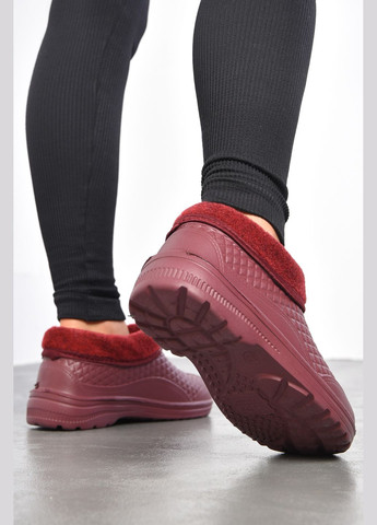 Галоши женские на меху бордового цвета Let's Shop (302660711)