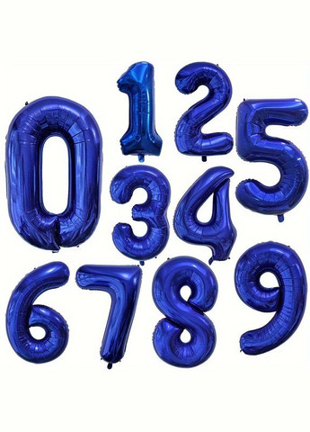 Фольгированная цифра 5 синяя бархатная 70 см No Brand (302313954)