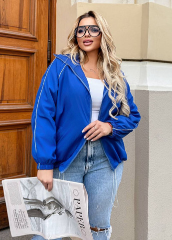 Базова повсякденна демісезонна жата вітровка на блискавці з капюшоном та прикрашена кантом Tik-Tak (363058283}