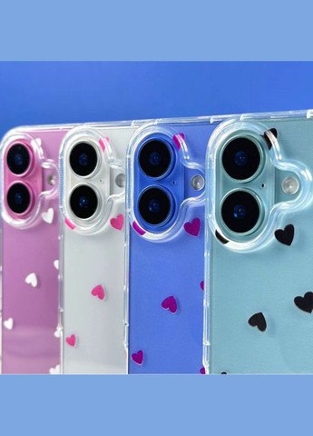 Чохол Transparent in Hearts для iPhone X/Xs Чорний No Brand (319301987)