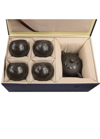 Дорожный чайный набор 20240527 Dragon and Phoenix заварник 220 ml + 4 пиалы 14шт Lesko (336203126)