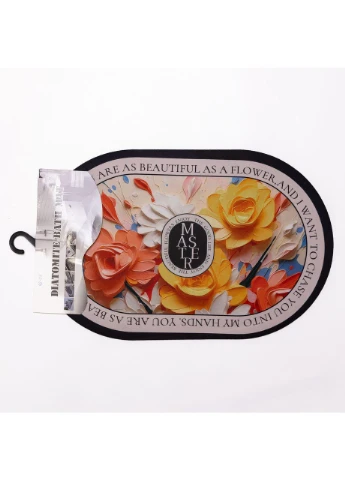 Диатомитовый 3D коврик овальный для дома Beautiful Flowers 38×58 (см) влаговпитывающий коврик для кухни, ванны и туалета No Brand (391446874)
