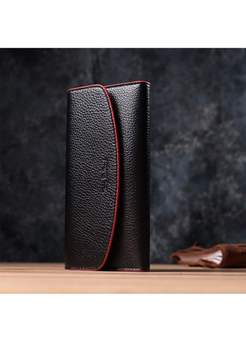 Жіночий гаманець із трикутним клапаном із натуральної шкіри 22860 Чорний Tony Bellucci (318823533)