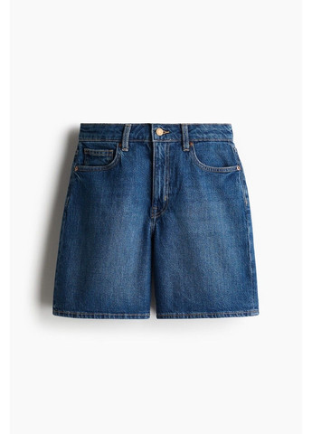Женские шорты бермуды High waist (58480) W34 Темно-синие H&M (345064887)